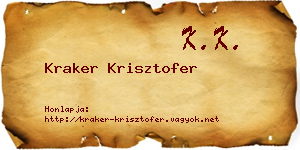 Kraker Krisztofer névjegykártya